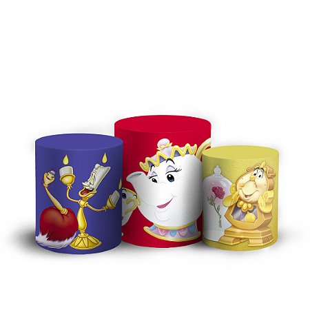 Capas Trio Cilindro Sublimado Vest Facil - Bela e a Fera