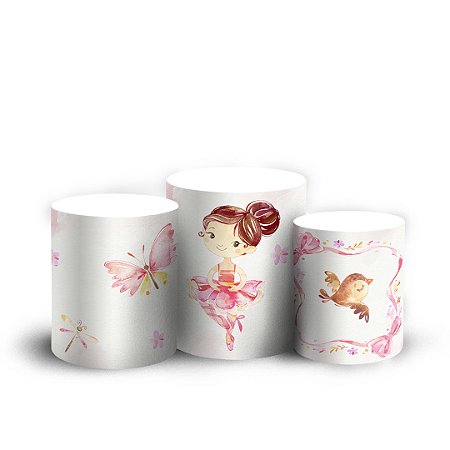 Capas Trio Cilindro Sublimado Vest Facil - Bailarina