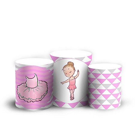 Capas Trio Cilindro Sublimado Vest Facil - Bailarina