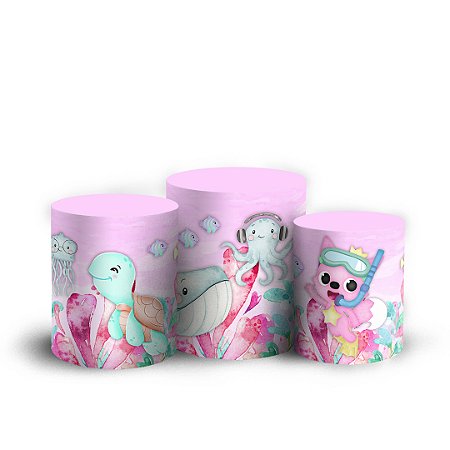 Capas Trio Cilindro Sublimado Vest Facil - Baby Shark