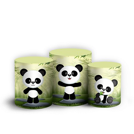 Trio Cilindro - Panda - Sublimado 3D + Elástico