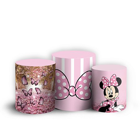 Trio Cilindro - Minnie - Sublimado 3D + Elástico