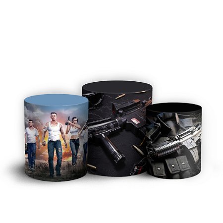 Capas Trio Cilindro Sublimado Vest Facil - Free Fire