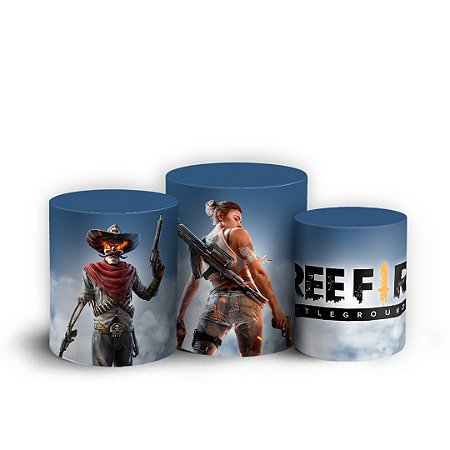 Capas Trio Cilindro Sublimado Vest Facil - Free Fire