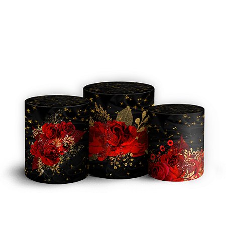 Capas Trio Cilindro Sublimado Vest Facil - Floral