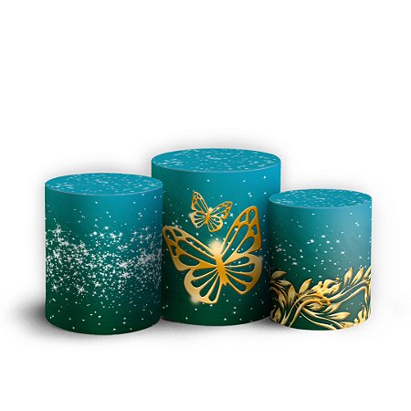 Capas Trio Cilindro Sublimado Vest Facil - Floral