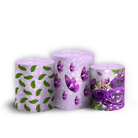 Capas Trio Cilindro Sublimado Vest Facil - Floral