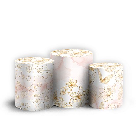 Capas Trio Cilindro Sublimado Vest Facil - Floral