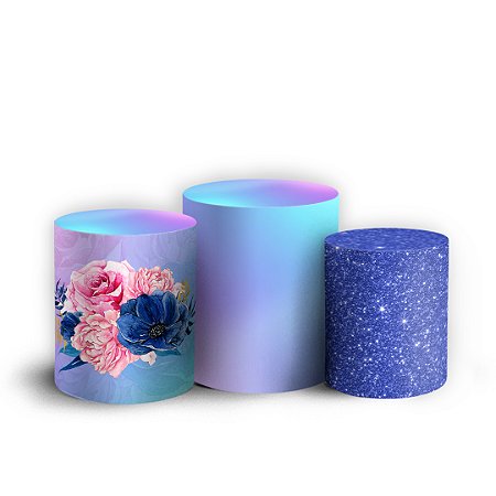 Capas Trio Cilindro Sublimado Vest Facil - Floral