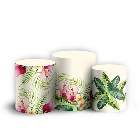 Capas Trio Cilindro Sublimado Vest Facil - Flamingo