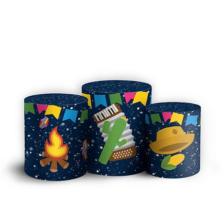 Capas Trio Cilindro Sublimado Vest Facil - Festa Junina