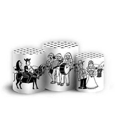 Capas Trio Cilindro Sublimado Vest Facil - Festa Junina