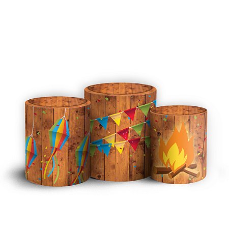 Capas Trio Cilindro Sublimado Vest Facil - Festa Junina