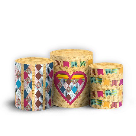 Capas Trio Cilindro Sublimado Vest Facil - Festa Junina