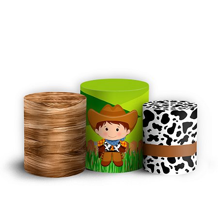 Capas Trio Cilindro Sublimado Vest Facil - Fazendinha