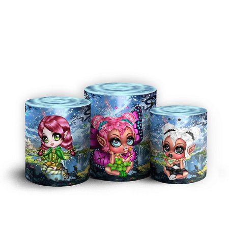 Capas Trio Cilindro Sublimado Vest Facil - Fada