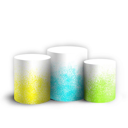 Capas Trio Cilindro Sublimado Vest Facil - Explosão de Pó Colorido