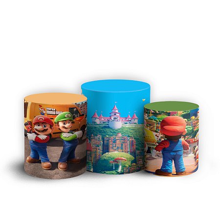 Capas Trio Cilindro Sublimado Vest Facil - Super Mario Bros