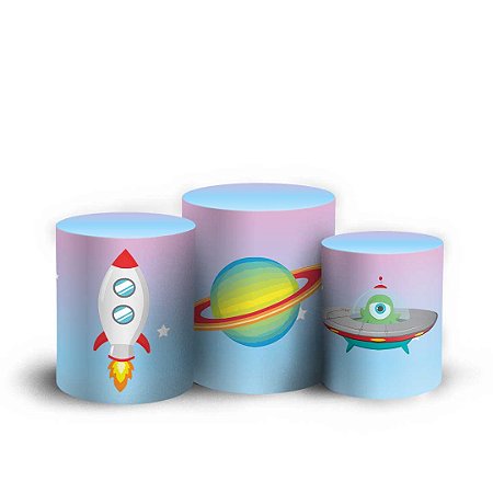 Capas Trio Cilindro Sublimado Vest Facil - Astronauta