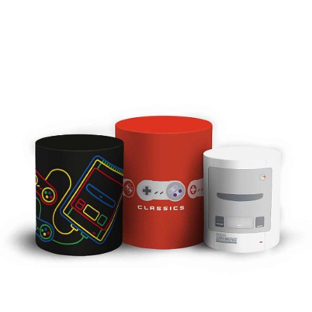 Capas Trio Cilindro Sublimado Vest Facil - Super Nintendo