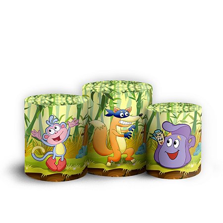 Capas Trio Cilindro Sublimado Vest Facil - Dora Aventureira