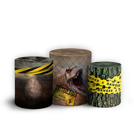 Capas Trio Cilindro Sublimado Vest Facil - Dinossauro