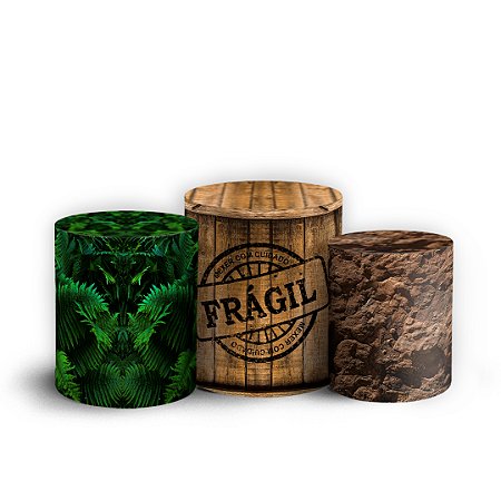 Capas Trio Cilindro Sublimado Vest Facil - Dinossauro