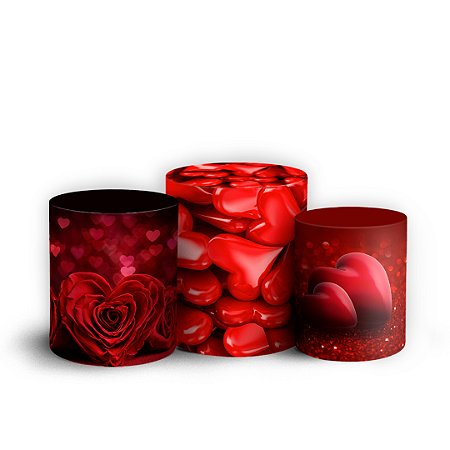 Capas Trio Cilindro Sublimado Vest Facil - Dia dos Namorados