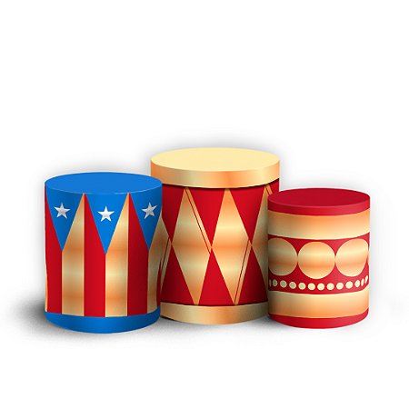 Capas Trio Cilindro Sublimado Vest Facil - Circo