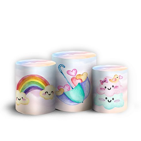 Capas Trio Cilindro Sublimado Vest Facil - Chuva de Amor