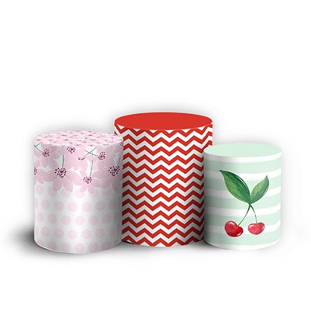 Capas Trio Cilindro Sublimado Vest Facil - Cereja