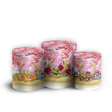 Capas Trio Cilindro Sublimado Vest Facil - Cavalo