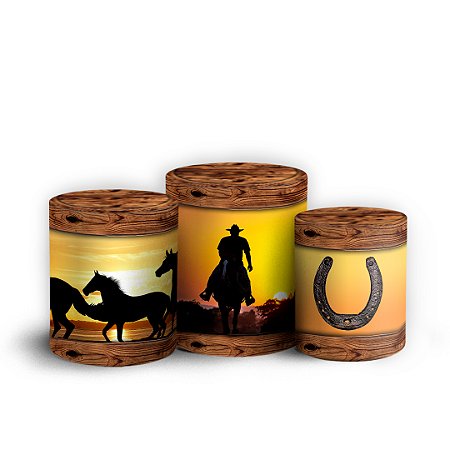 Capas Trio Cilindro Sublimado Vest Facil - Cavalo