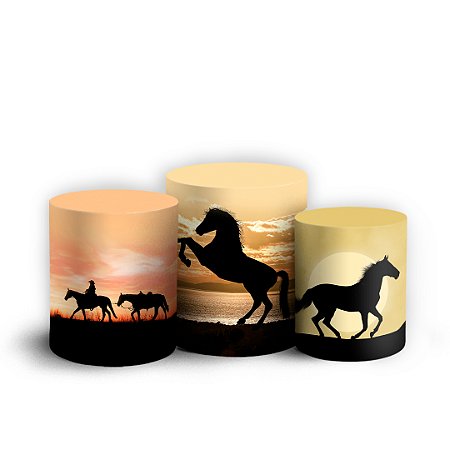 Capas Trio Cilindro Sublimado Vest Facil - Cavalo
