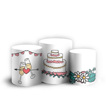 Capas Trio Cilindro Sublimado Vest Facil - Casamento