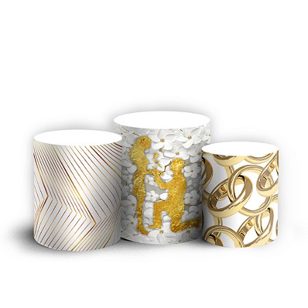 Capas Trio Cilindro Sublimado Vest Facil - Casamento