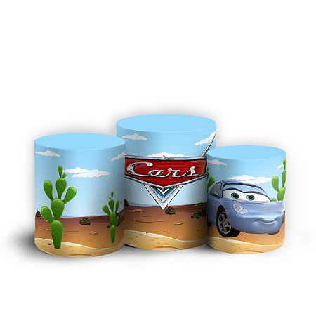 Capas Trio Cilindro Sublimado Vest Facil - Carros Pixar