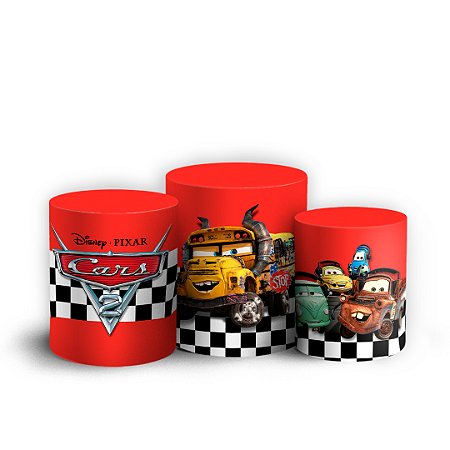 Capas Trio Cilindro Sublimado Vest Facil - Carros Pixar