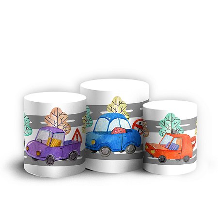 Capas Trio Cilindro Sublimado Vest Facil - Carrinhos