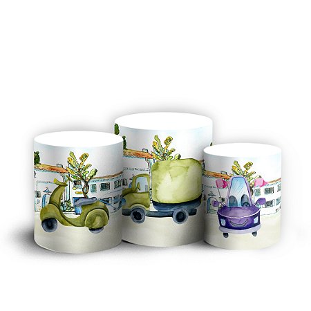 Capas Trio Cilindro Sublimado Vest Facil - Carrinhos