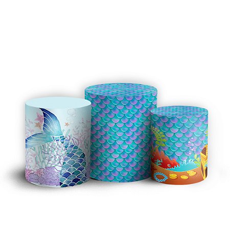 Capas Trio Cilindro Sublimado Vest Facil - Calda de Sereia