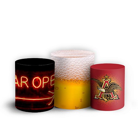 Capas Trio Cilindro Sublimado Vest Facil - Budweiser