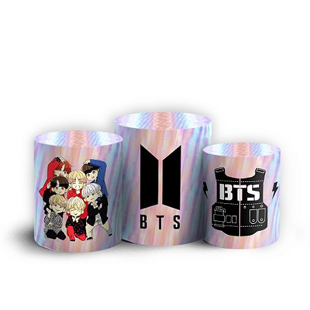 Capas Trio Cilindro Sublimado Vest Facil - BTS