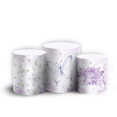 Capas Trio Cilindro Sublimado Vest Facil - Borboleta