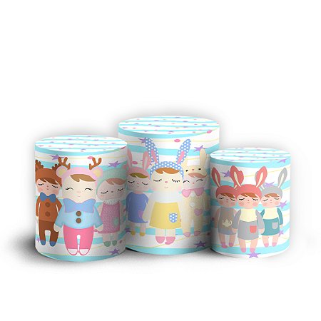 Capas Trio Cilindro Sublimado Vest Facil - Bonecas MeToo