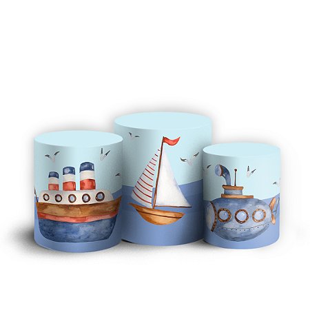 Capas Trio Cilindro Sublimado Vest Facil - Barquinho