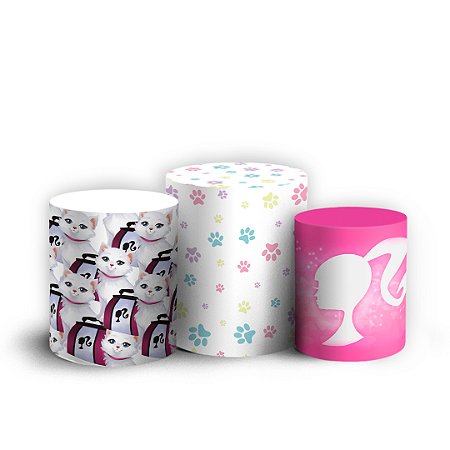 Capas Trio Cilindro Sublimado Vest Facil - Barbie Veterinária