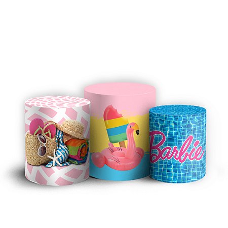 Capas Trio Cilindro Sublimado Vest Facil - Barbie