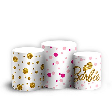 Capas Trio Cilindro Sublimado Vest Facil - Barbie