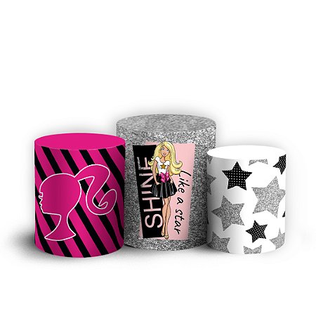 Capas Trio Cilindro Sublimado Vest Facil - Barbie